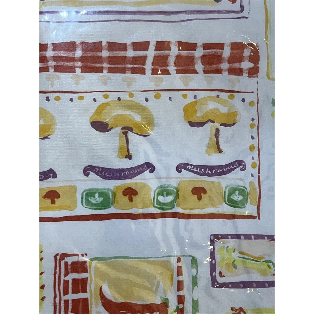 VTG HomeTrends Vinyl Tablecloth Flannel Backed Garden Vegetables 60